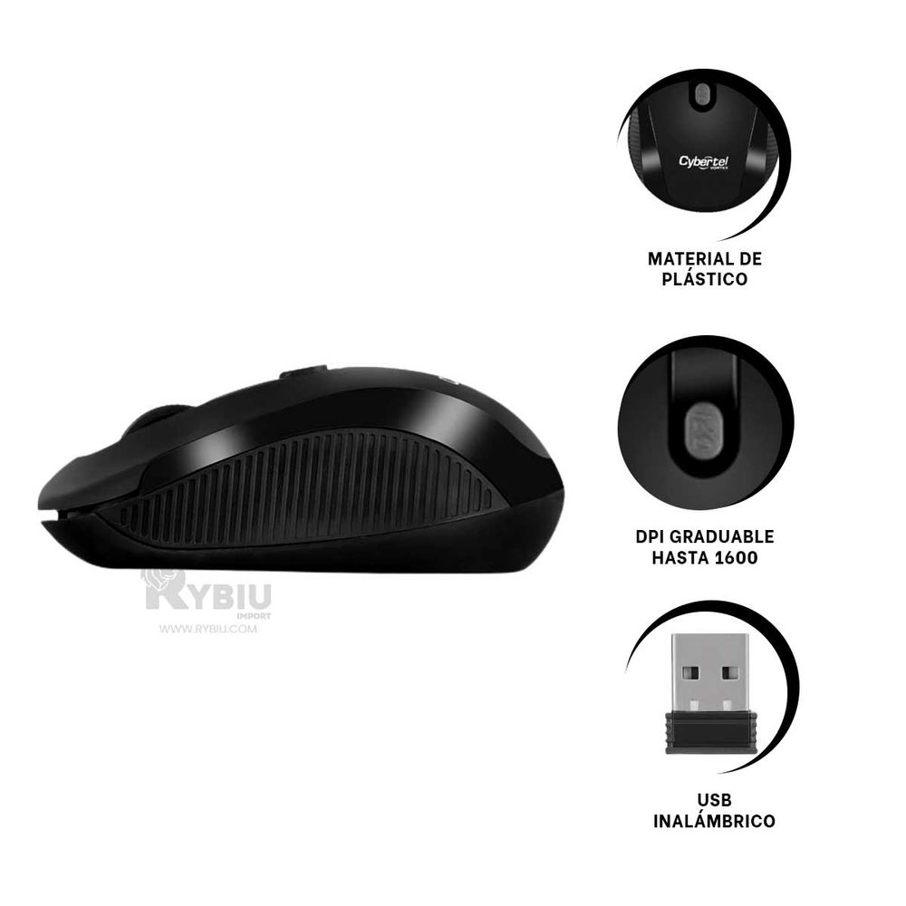 Mouse Inalambrico Moderno para Computadora en Negro - Promart