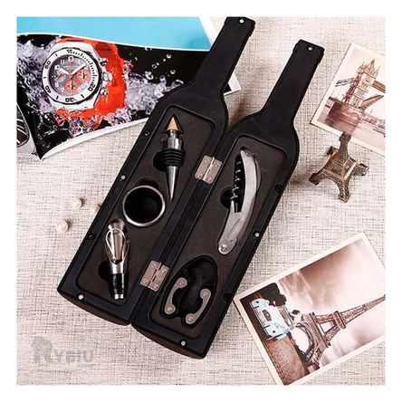 Set Completo de Sacacorchos para Vino en Color Negro Set Completo de Sacacorchos para Vino en Color Negro