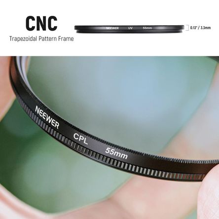 NEEWER Kit De Filtro De Lente Profesional De 55mm: UV CPL FLD ND Compatible Con Cámaras DSLR