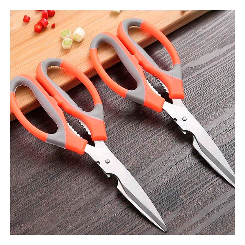 Tijera Multifuncional en Color Naranja Y+Stickers Tijera Multifuncional en Color Naranja Y+Stickers