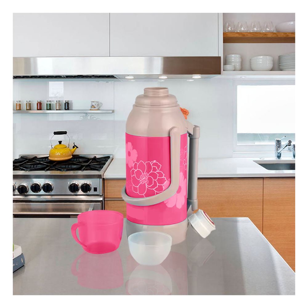 Termo Flores 3200ml Boma BM-3010 en Color Rosado Termo Flores 3200ml Boma BM-3010 en Color Rosado
