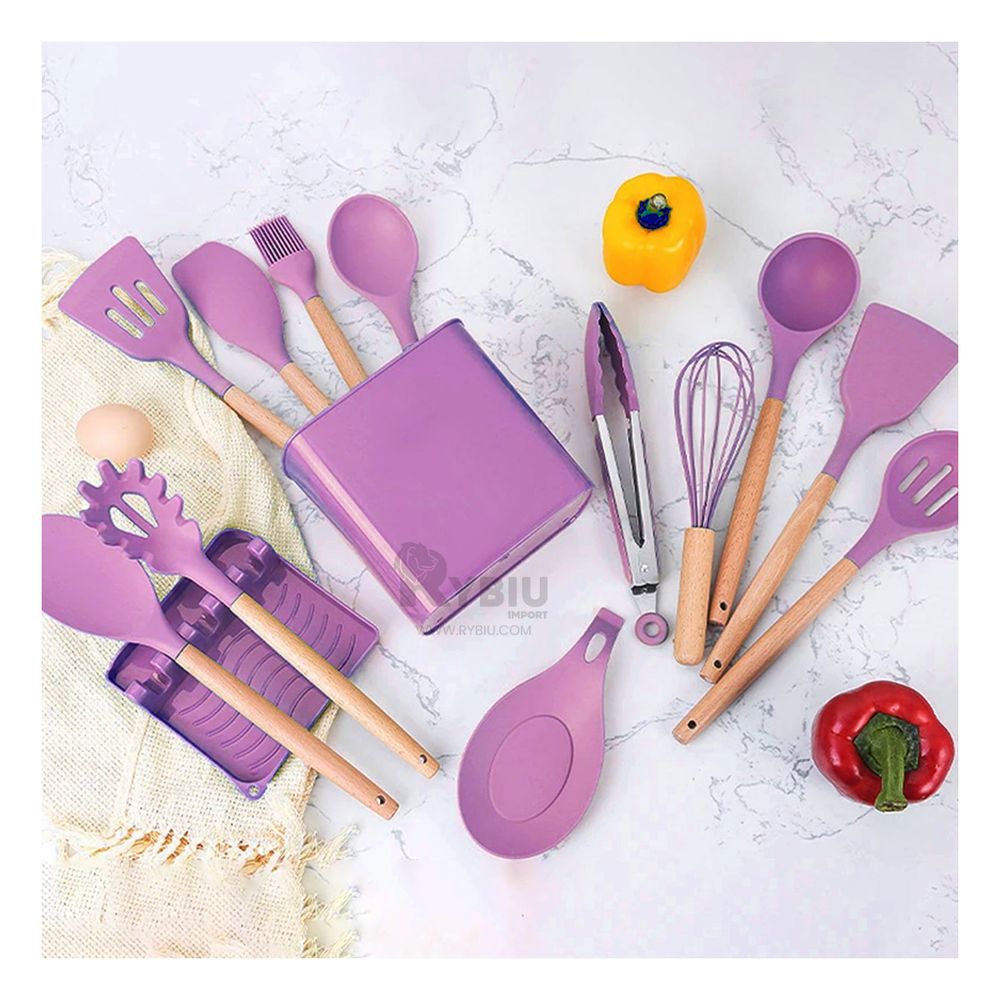 Utensilios de Cocina de Color Lila Y+Post-it adhesivos Utensilios de Cocina de Color Lila Y+Post-it adhesivos