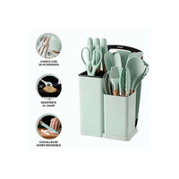 Set de Cucharones de Silicona de 18 Piezas verde
