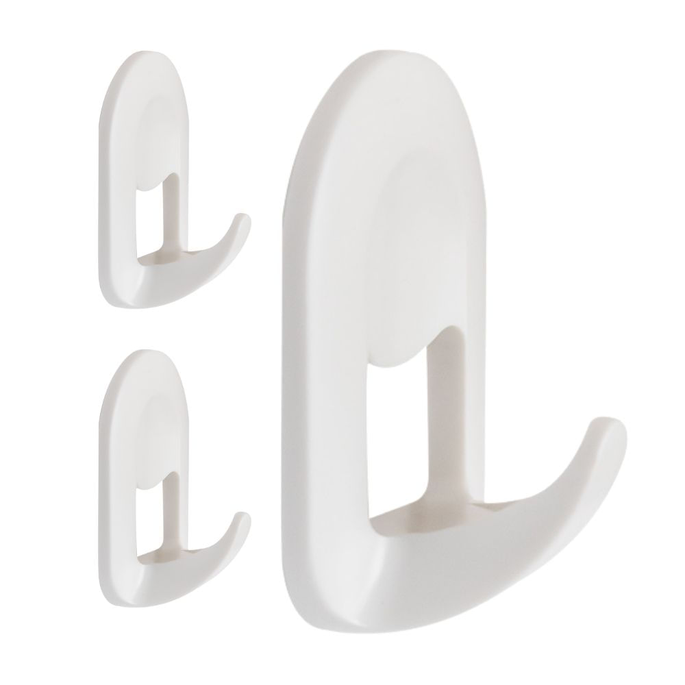 Ganchos Adhesivos Plástico Basa Modelo Perchero Blanco