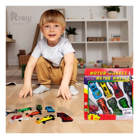 Carritos Pequeños Pack de 8 para Niños en Multicolor Carritos Pequeños Pack de 8 para Niños en Multicolor