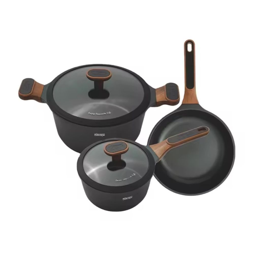 Juego de Ollas y Sartén Antiadherente por 5 Piezas Juego de Ollas y Sartén Antiadherente por 5 Piezas