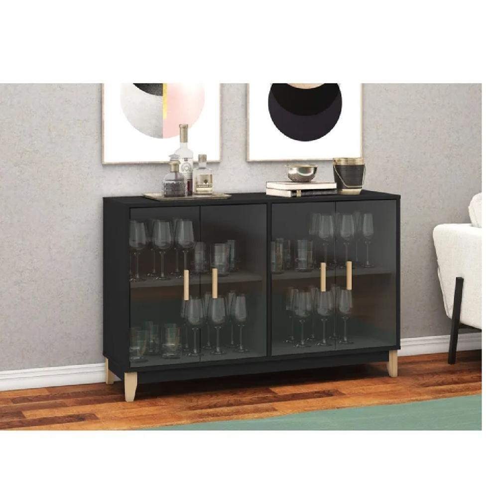 Vitrina Baja TU MESITA Lucero color Negro 4 puertas Vitrina Baja TU MESITA Lucero color Negro 4 puertas