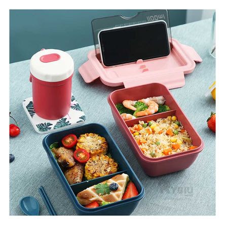 Recipiente de Lonche Hermetico Tono Azul Y+Post-it adhesivos Recipiente de Lonche Hermetico Tono Azul Y+Post-it adhesivos