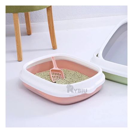 Arenero Versatil y Moderno para Gatos 40x33x11 Rosado Arenero Versatil y Moderno para Gatos 40x33x11 Rosado