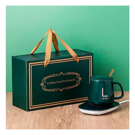 Calentador con Taza de Ceramica Termica en Color Verde Calentador con Taza de Ceramica Termica en Color Verde