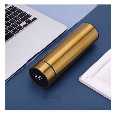 Termo Compacto de Alta Calidad de Color Dorado Y+Stickers