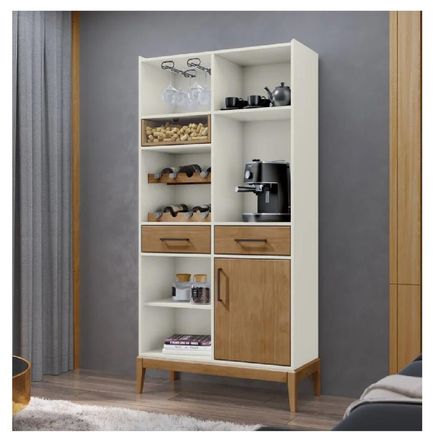 Vitrina Moderna TU MESITA Macarena color Blanco/Marrón 1 puerta 2 cajones Vitrina Moderna TU MESITA Macarena color Blanco/Marrón 1 puerta 2 cajones