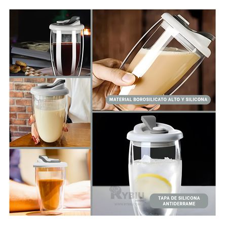 Vaso de Vidrio Funcional Tapa Plomo Vaso de Vidrio Funcional Tapa Plomo