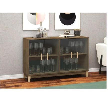 Vitrina Baja TU MESITA Lucero color Marrón 4 puertas Vitrina Baja TU MESITA Lucero color Marrón 4 puertas