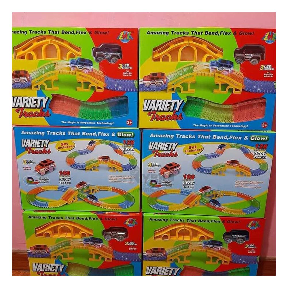 Pista con Rieles Flexibles y Carro en Multicolor Pista con Rieles Flexibles y Carro en Multicolor