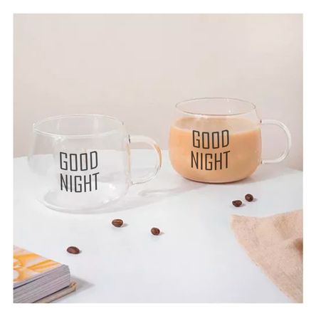 Taza de Vidrio Good Night de Color Transparente Taza de Vidrio Good Night de Color Transparente