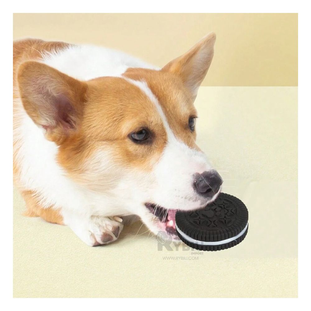 Juguete de Goma en Forma de Galleta Oreo Color Negro Juguete de Goma en Forma de Galleta Oreo Color Negro