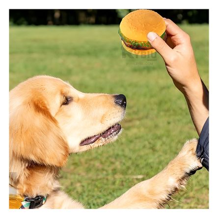 Juguete Colorido de Hamburguesa para Mascotas Color Amarillo