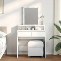 Tocador Led TU MESITA Miranda color Blanco 2 cajones