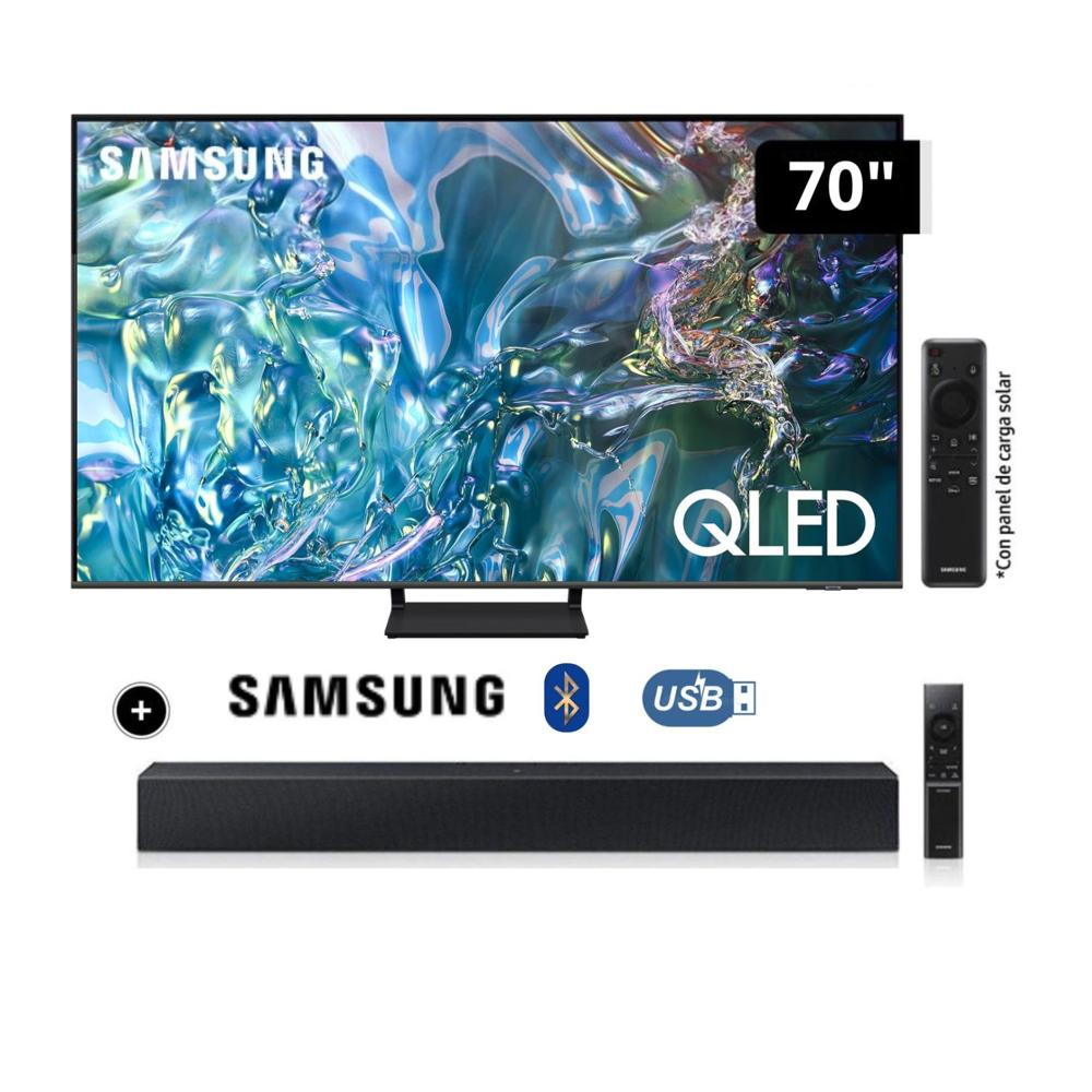 Televisor Samsung QLED Tizen OS Smart Tv 70 4K QN70Q65DAGXPE + Soundbar HW C400