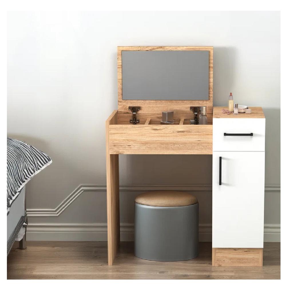 Tocador Juvenil TU MESITA Renzo color Haya/Blanco 1 cajón 2 puertas