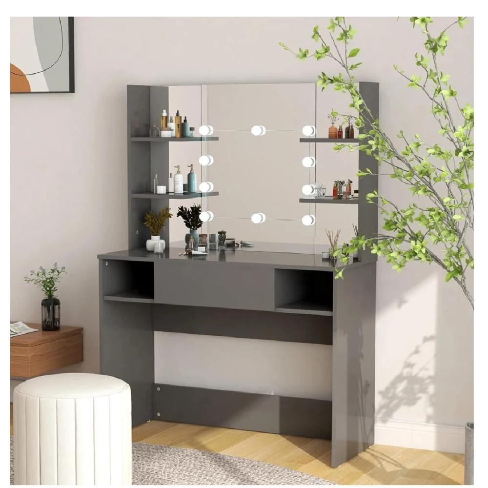 Tocador Juvenil TU MESITA Olimpia color Gris 1 cajón mas espejo