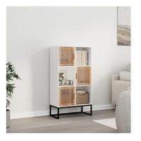 Librero Multiusos TU MESITA Beltran color Blanco/Haya 3 puertas