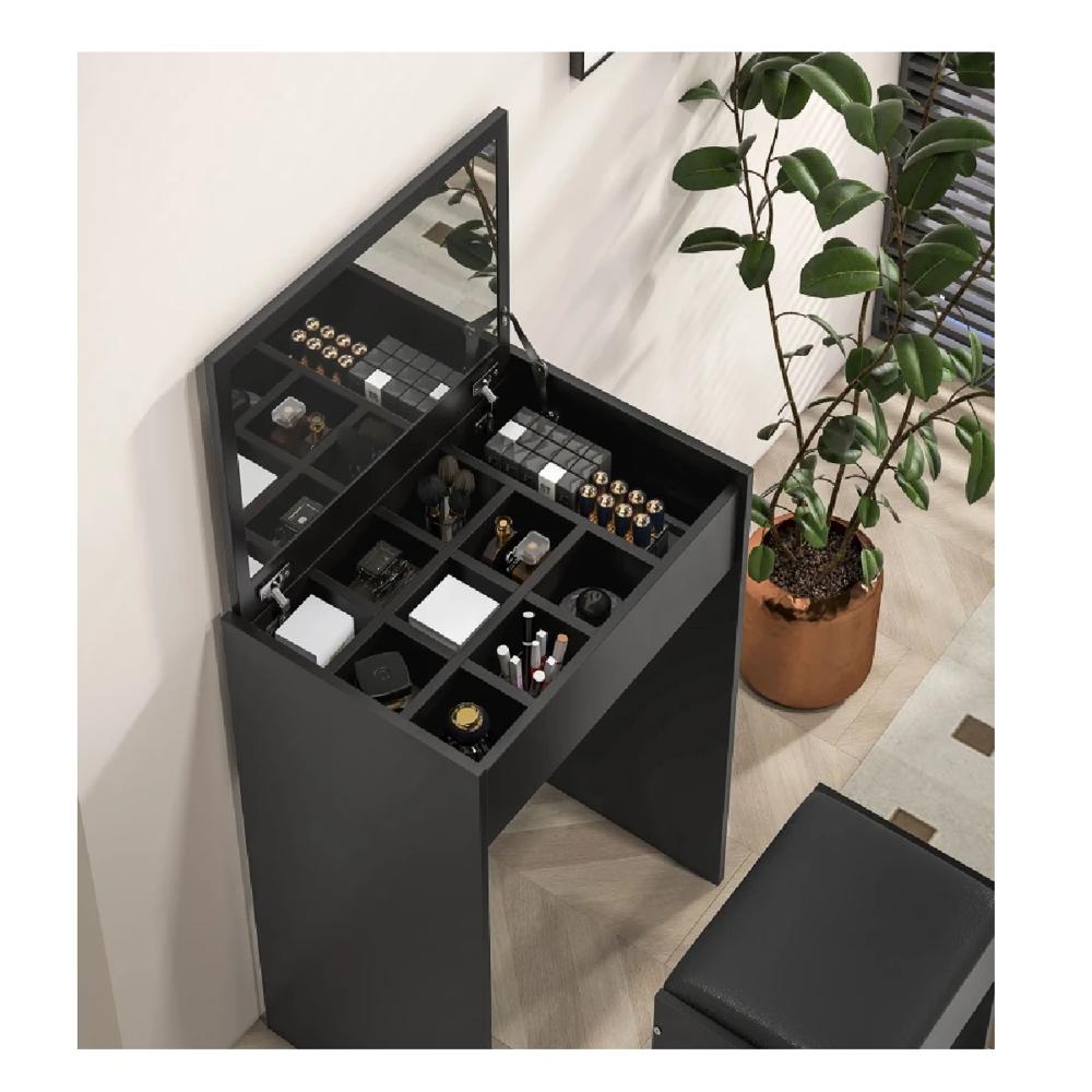 Tocador Multiusos TU MESITA Sofía color Negro con espejo 1 puerta