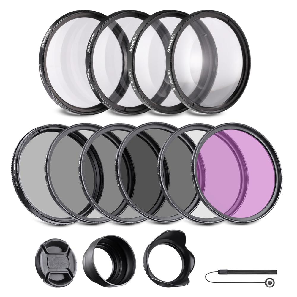 NEEWER Kit De Filtros ND/CPL/UV/FLD/Close Up De 55mm Y Accesorios De Lente