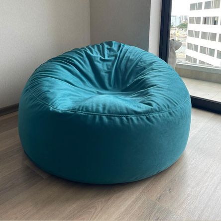 Puff Marshmallow Grande Tela Turqueza PuffLima - Promart