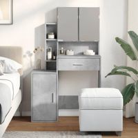 Tocador Moderno TU MESITA Bruce color Gris 3 puertas 1 cajon mas espejos