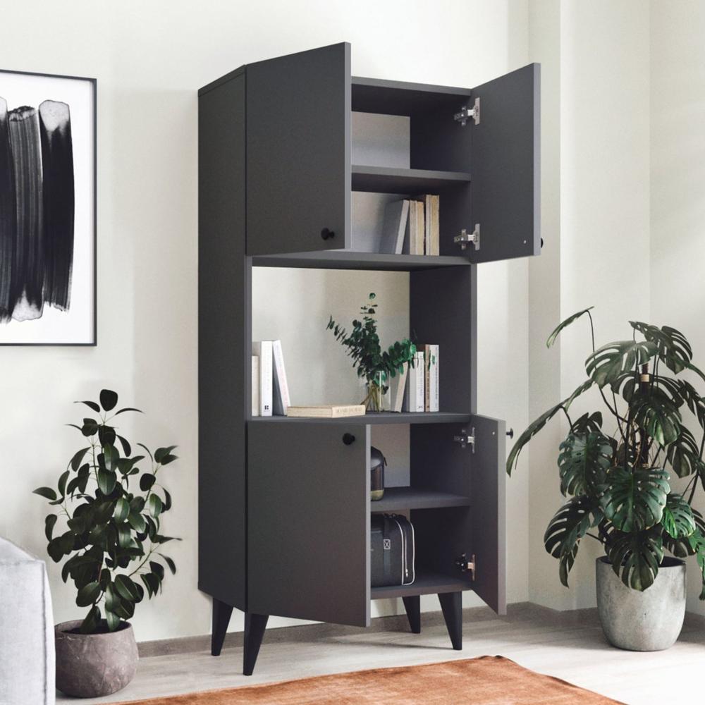 Librero Armario TU MESITA Bogota color Negro 4 puertas