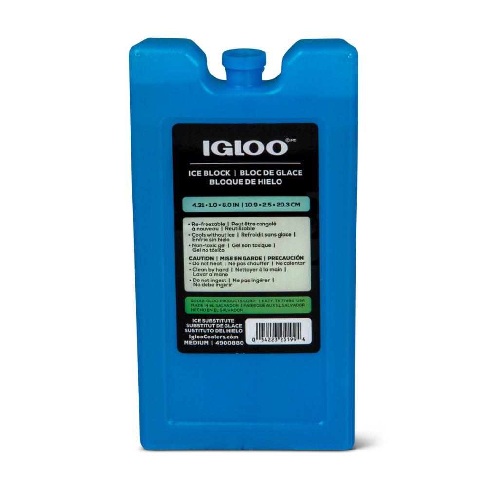 Bloque de Hielo Reutilizable Igloo Ice Block Mediano 20.3x10.9x5cm
