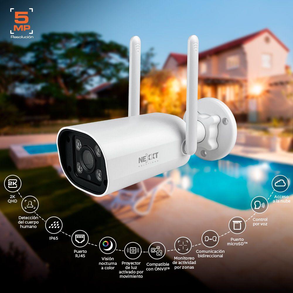Cámara Smart Nexxt Home NHC-OF10 RJ45 Exterior 2K 5mp - Promart