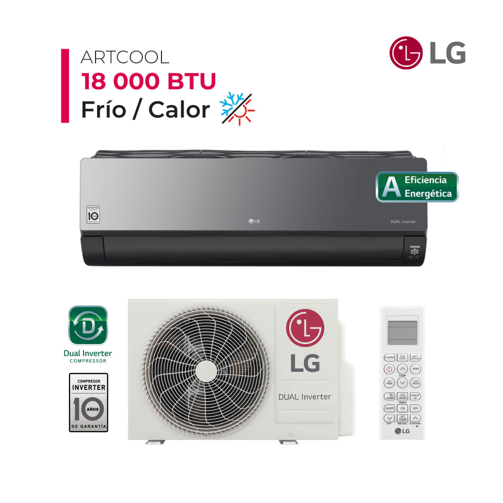 Aire Acondicionado Lg Split Pared De 18,000 Btu/H Artcool Frío/Calor