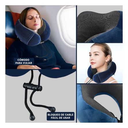 Almohada de Cuello para Viajar en Color Azul