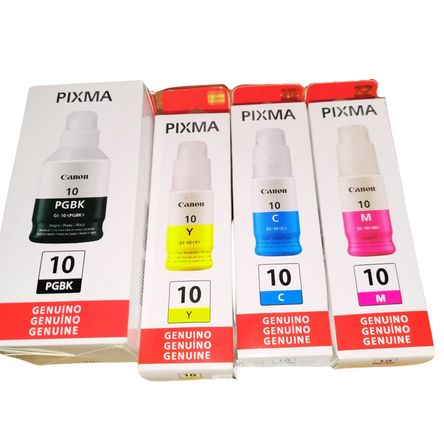 Kit tinta Canon GI-10 BK C,M,Y G5010/G6010/G7010/GM2010 original Kit tinta Canon GI-10 BK C,M,Y G5010/G6010/G7010/GM2010 original