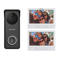 Kit Videoportero Intercomunicador Ds Kis213 Hikvision Full Hd 2 Pantallas Lcd 7 Ip65