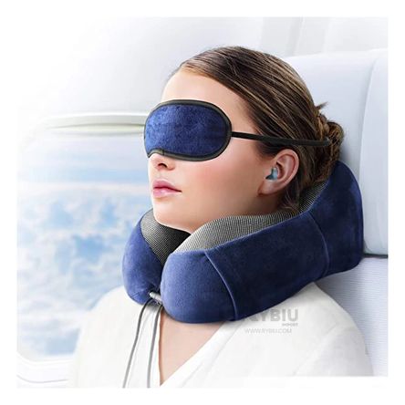 Almohada de Viaje en Color Azul Y+Stickers Almohada de Viaje en Color Azul Y+Stickers