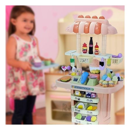 Coche Funcional para Niñas en Color Rosado Y+Papel de Regalo Coche Funcional para Niñas en Color Rosado Y+Papel de Regalo