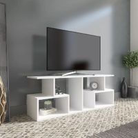 Centro De Entretenimiento Nacion Muebles Aurora Color Blanco