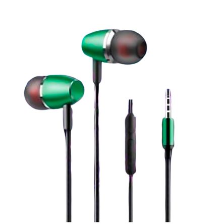Audífonos S872 Earphone con Micrófono | Verde Audífonos S872 Earphone con Micrófono | Verde