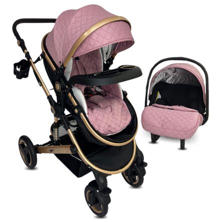 Coche Moisés 4 en 1 Grand Bascher con Portabebé Rosa