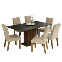 Juego de Comedor Hanna con 6 Sillas Hanna Marrón/Negro/Imperial