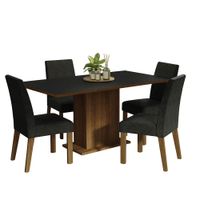 Juego de Comedor Keila con 4 Sillas Marrón/Negro/Oxford