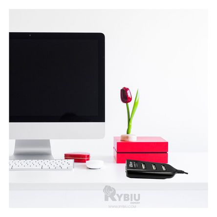 Hub Practico con 4 Puertos Usb 2.0 Negro Y+Agendita Hub Practico con 4 Puertos Usb 2.0 Negro Y+Agendita