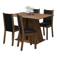 Juego de Comedor Sophie con 4 Sillas Marrón/Negro