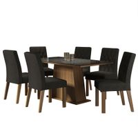 Juego de Comedor Stéfani con 6 Sillas Marrón/Negro/Oxford
