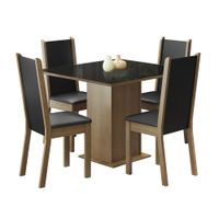 Juego de Comedor Moscou Plus con 4 Sillas Marrón/Negro/ Negro
