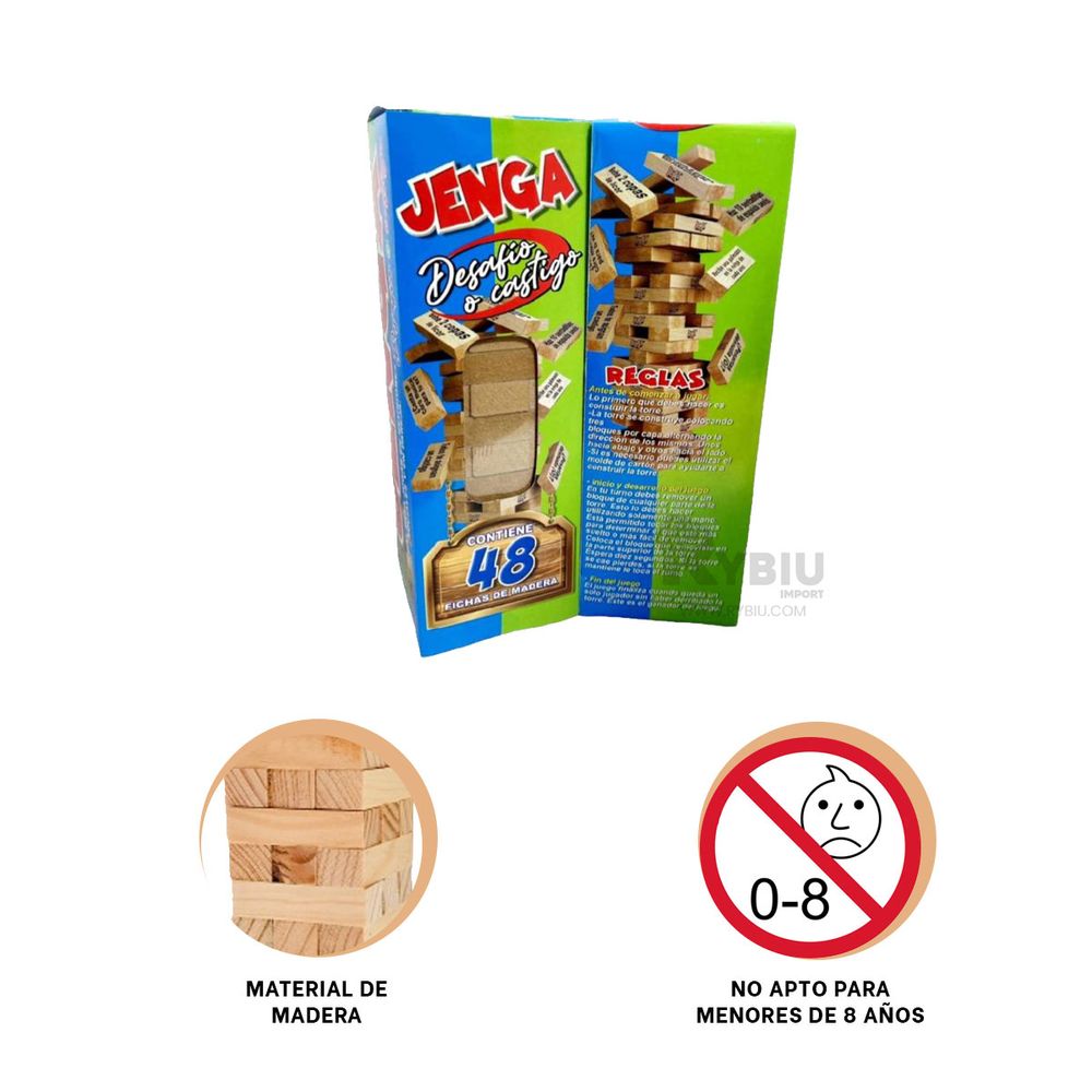 Jenga Entretenido Rectangular de Tono Madera Y+Agendita - Promart